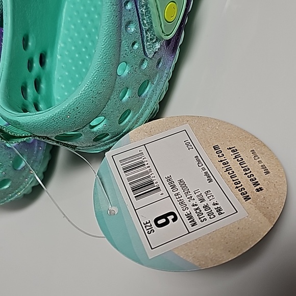 Western Chief Surfer Ombre Clogs Water Shoes Sandals Recess Colorful Glitter 9 - Picture 10 of 12